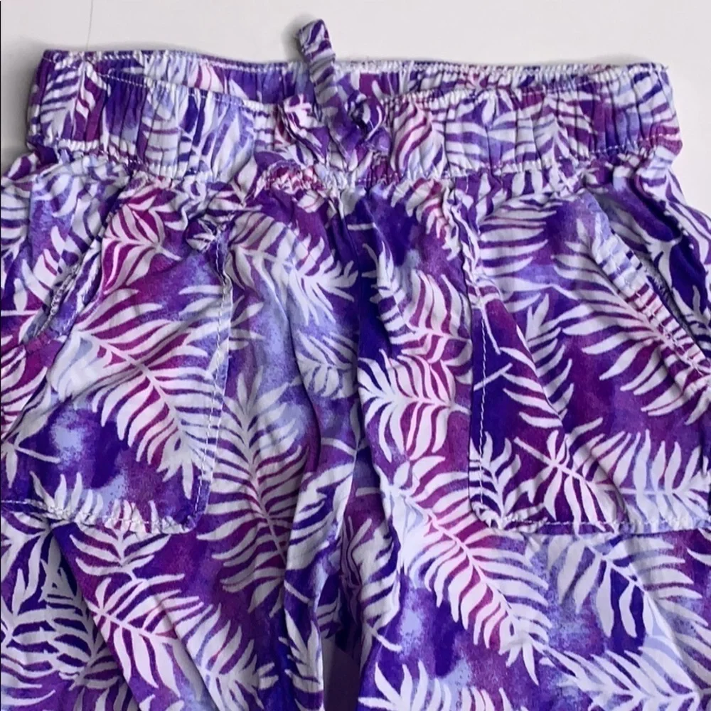 OshKosh B’Gosh watercolor palm print lounge pants purple toolset 2T